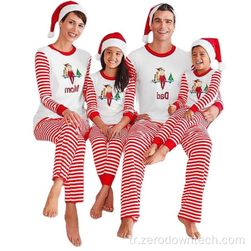 Mutlu Noeller Baskı Aile Noel Pijamaları